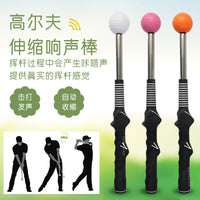 Golf Swing Trainer Stick with Telescopic Stainless Steel Shaft and Non-slip Rubber Grip for Practice