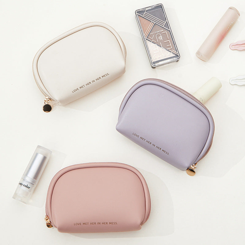 Portable Mini Cosmetic Bag for Lipstick Powder Samples, Cute Zipper Pouch