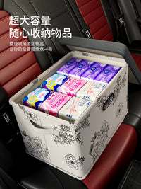 Foldable Car Trunk Organizer Storage Box with Lid, Large Capacity for Vehicle Travel and Clothing