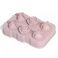 Silicone Whiskey Ice Cube Tray with Diamond, Rose, and Sphere Molds