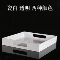 Acrylic Serving Tray with Dust Cover for Desktop Organization