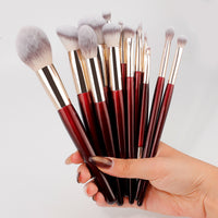 15-Piece Professional Synthetic Makeup Brush Set with Pouch