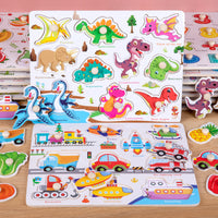 Montessori Wooden Puzzle Board for Kids - Alphabet, Number, Fruit & Shape Learning Toy