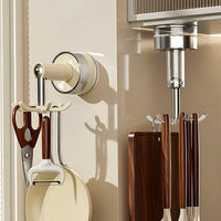 Rotating Suction Cup Kitchen Utensil Hooks - No-Drill Wall Mount for Spatulas, Spoons, and Cookware