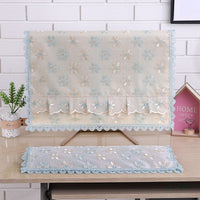 Lace Computer Monitor Dust Cover for Desktop PC, Modern LCD Display Screen Protector with Keyboard Cover