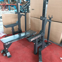Commercial Home Gym Weight Bench Press Rack Barbell Squat Stand Stainless Steel Competition-Grade