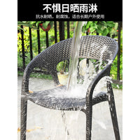 Outdoor Wicker Patio Bistro Set with Round Table and Chairs