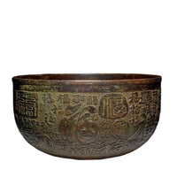 Antique Bronze Blessing Bowl for Home Decor and Collection