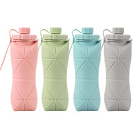 Foldable Silicone Water Bottle, High Temperature Resistant, Food Grade, Portable for Outdoor Sports Travel Cycling