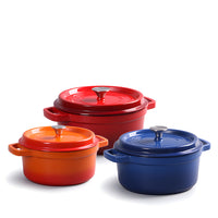 Enameled Cast Iron Dutch Oven with Dual Handles, Non-Stick Induction Cooker Compatible