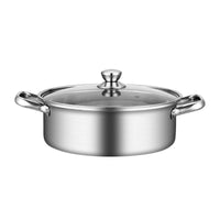 316 Stainless Steel Divided Hot Pot for Induction Cooktops, Large Shabu-Shabu Pot with Lid