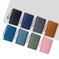 RFID Blocking Travel Passport Wallet with Zipper Closure