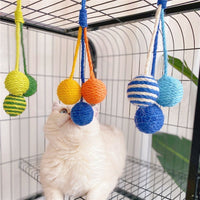 Hanging Sisal Ball Cat Toy - Durable Interactive Teaser for Self-Play and Entertainment