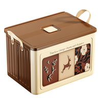 Vintage Style Foldable Storage Box with Lid for Clothes and Snacks, Large Capacity Organizer for Home Bedroom Wardrobe