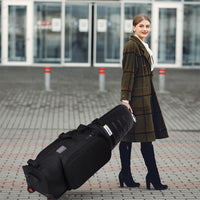 Foldable Hard Shell Golf Travel Bag with Wheels - ABS & 1680D Nylon for Club Protection