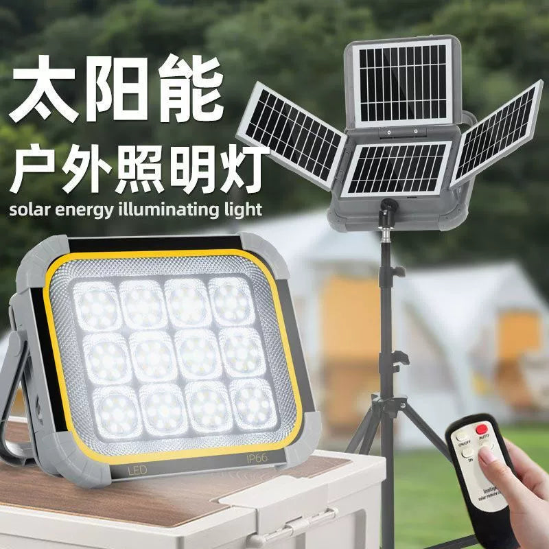 Foldable Solar Charging LED Floodlight for Outdoor Camping and Emergency Home Use