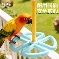 Rotating Windmill Perch Toy for Parrots and Birds, Chewing and Grinding Swing Stand