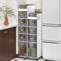 Slim Bathroom Storage Cabinet with Drawers - Waterproof Kitchen Organizer for Narrow Spaces