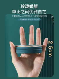 Collapsible Silicone Travel Cup, Portable and Heat-Resistant for Drinking and Rinsing