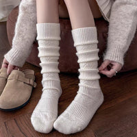 Women's Thickened Wool Over-the-Calf Socks, Korean Style Argyle Pattern Warm Slimming Leg Socks