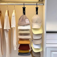 Door Back Hat Organizer Rack with 8 Clips for Baseball Caps