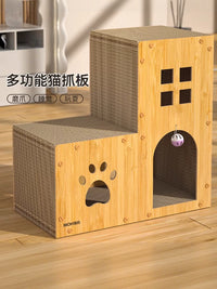 Cat Tree Condo with Scratching Board, Multi-Level Cat Tower with Ladder, Durable Cat Activity Center for Indoor Cats