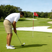 Golf Putting Green Flagstick Set with 3-Section Pole and Hole Cup
