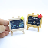 Miniature Easel and Canvas Set for Dollhouse or Micro Scene Decor