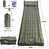Inflatable Camping Sleeping Pad Outdoor Thickened Single Air Mattress Portable Moisture-proof Mat for Backpacking Hiking Travel