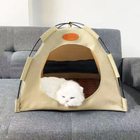 Foldable Pet Tent Bed for Cats and Small Dogs, Breathable Semi-Enclosed Outdoor Cat House