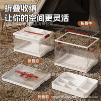 Foldable Transparent Storage Box for Home, Car, and Outdoor Use