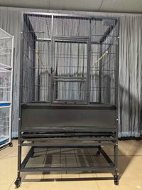 Large Wrought Iron Flight Bird Cage for Parrots and Breeding, Thickened Wire Spacing