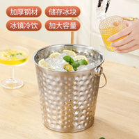 Stainless Steel Hammered Ice Bucket for Bar and Commercial Use, European Style Champagne and Wine Chiller