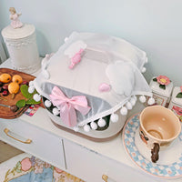 Lace Dust Cover for Rice Cooker & Coffee Machine, Decorative Appliance Cover with Bowknot