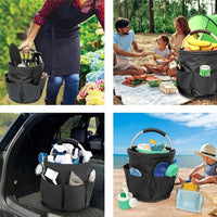 Oxford Cloth Portable Garden Tool Bag Foldable Storage Organizer Outdoor Picnic Basket Toiletry Bag