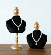 Black Velvet Mannequin Necklace Display Stand for Jewelry Store and Photography Props