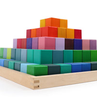 Rainbow Pyramid Stacking Blocks Montessori Educational Toy for Kids