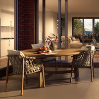 Outdoor Solid Teak Wood Dining Set for Patio Garden Balcony