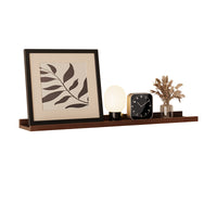 Solid Wood Wall Shelf Floating Wall-Mounted Storage Shelf for Living Room, Books, and Decor