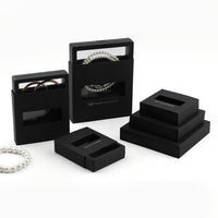 Wholesale Anti-Oxidation PE Film Jewelry Display Box with Hollow Paper Sleeve for Rings and Earrings