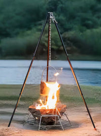 Portable Outdoor Fire Pit Grill with Stand and Ash Tray for Camping and Picnics