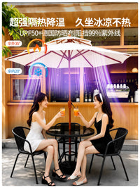 Outdoor Patio Umbrella with Tilt Function, UV Protection Sunshade for Garden, Balcony, and Market Stalls