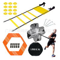Football & Basketball Training Equipment Set: Marker Discs, Agility Rings, Hurdles, Resistance Parachutes, Agility Ladders for Speed & Physical Traini