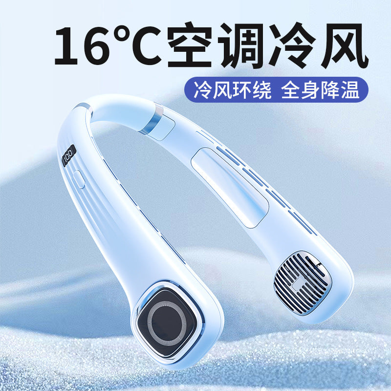 Portable Neck Fan, 5-Speed USB Rechargeable Personal Fan with Quiet Operation for Outdoor and Indoor Use