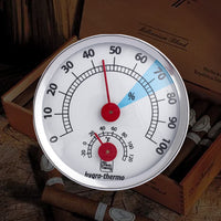 57MM Aluminum Alloy Thermometer Hygrometer 2-in-1 Portable Embedded Cigar Box Wine Cabinet Decoration Humidity Meter Battery-Free