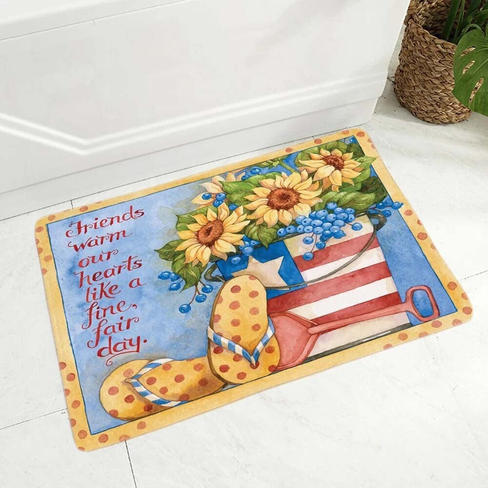American Cartoon Diatomaceous Earth Bath Mat Absorbent Non-Slip Bathroom Floor Mat Entrance Doormat