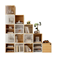 Modular Cube Storage Organizer Bookshelf for Toys and Books, Square Grid Cabinet for Bedroom Living Room