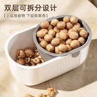 Double-Layer Snack & Fruit Bowl with Phone Holder