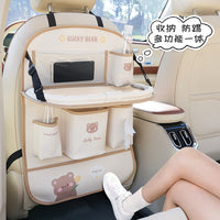 Cute Car Seat Back Organizer Bag with Trash Can Function - Multi-functional Storage for Vehicles