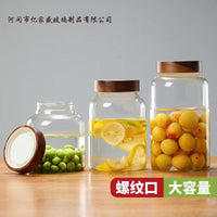 High Borosilicate Glass Storage Jar with Screw Lid for Grains, Pickles, and Fermentation